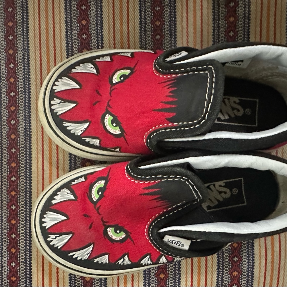 Vans Red Monster Slip-On Shoes